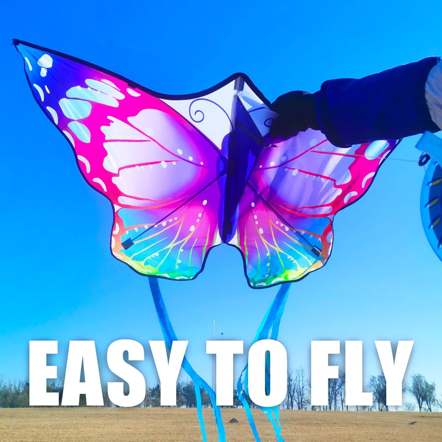 Flying Hoofer Large Butterfly Kites for Kids and Adults, Easy to Fly and Assemble for Beginners and Toddlers, Comes with 300ft K
