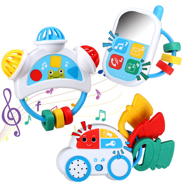Anzimo Baby Sensory Toys - Baby Teething Toys Infant Newborn Montessori Toys For Boys Girls 0 3 6 9 12 18 Months 1 Year Old Birt