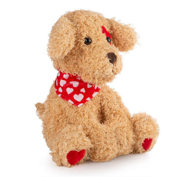 Oukiwi Valentine'S Stuffed Animal, 11 Inch Stuffed Animal Dog, Ideal For Valentine'S Day Gifts For Friend (Puppy - One Pack)