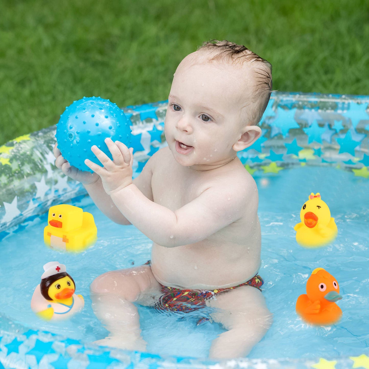 Smartyeen 30Pcs Rubber Ducks Bath Toys For Toddlers 1-3,Assorted Duckies Bathtime Soft Baby Pool Toys Birthday Gifts