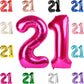 21 Balloon Number, Hot Pink Number 21St Birthday Balloons 40 Inch, 21 Or 12 Years Old Hot Pink Birthday Decorations For Men Wome