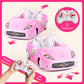 UMONIE Pink Remote Control Car for Girls, 2.4Ghz Racing Car for Toddler, 1:18 RC Car Toys for Kids with Doll, 100 mins with Rech