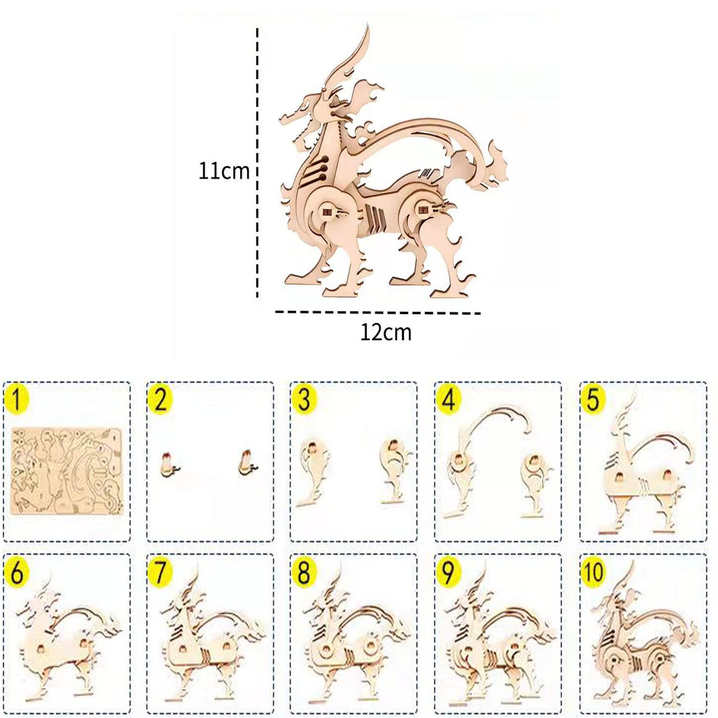 (5pcs) Animal Wood Puzzles mature-themed  3D Wooden Puzzles Set  Exquisite DIY Model Craft kit  Artwork Set Waiting to be Painted