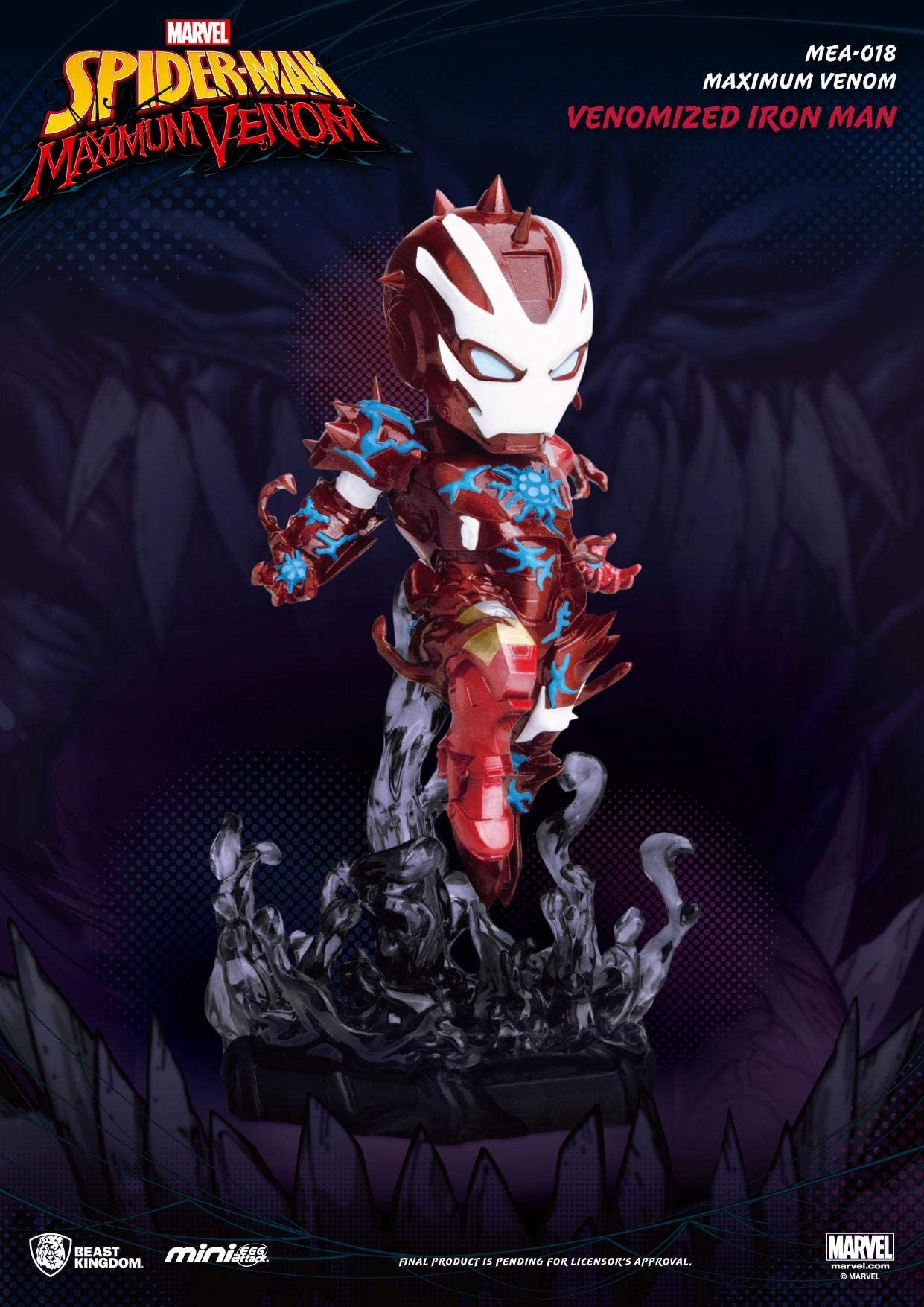 Beast Kingdom Marvel Maximum Venom: Venomized Iron Man Mea-018 Mini Egg Attack Figure, Multicolor