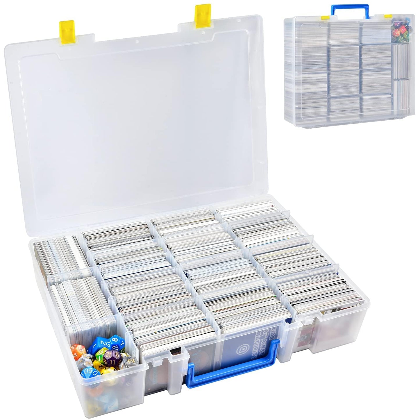 Xuerdon Trading Card Storage Box  2300+ Playing Card Case Holder Organizer Compatible with PM TCG/for Yugioh/for CAH/for Phase 10/ for Topps Football Baseball Sports Cards (Case Only) - White