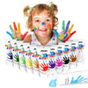 ABEIER Washable Finger Paint for Toddlers, Non-Toxic, 12 Pack of 2oz Assorted Colors, Safe for Kids Ages 1-6, Mess Free Art Supplies