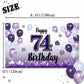 LASKYER Happy 74th Birthday Decorations,74th Purple Balloon Large Birthday Banner Backdrop Sign,74 Years Old Bday Party Supplies