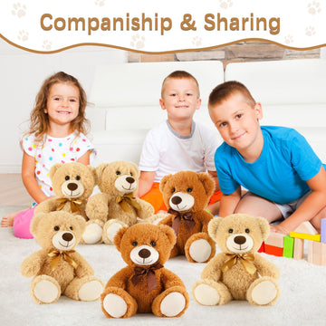 Morismos 10 Packs Bulk Teddy Bears Stuffed Animal, Soft Teddy Bear Bulk, 13.5' Small Bears Plush For Centerpiece Baby Shower, Kids