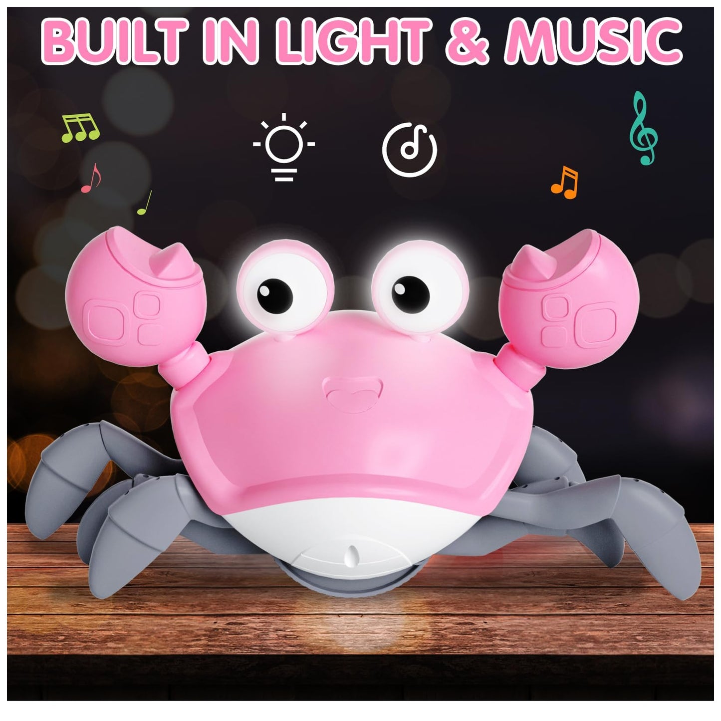 Baby Girl Toys Toddler Gifts: Tummy Time Crawling Crab Baby Toys 6 7 8 9 10 11 12 6-12 9-12 12-18 Months Infant Toddlers Age 1-2 Montessori Musical Toys 1 2 3 Year Old Girls 1St First Birthday Gift