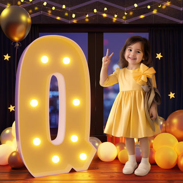 Imprsv 3Ft Marquee Light Up Letters Q, Large Light Up Letters, Big Marquee Letters For Party Decorations Baby Shower Anniversary