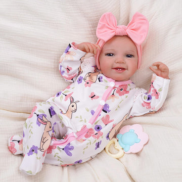 Babeside Lifelike Reborn Baby Dolls - Leen, 20-Inch Soft Body Realistic-Newborn Smile Baby Girl Doll Poseable Real Life Baby Dolls With Toy Accessories Set For Kids Age 3+