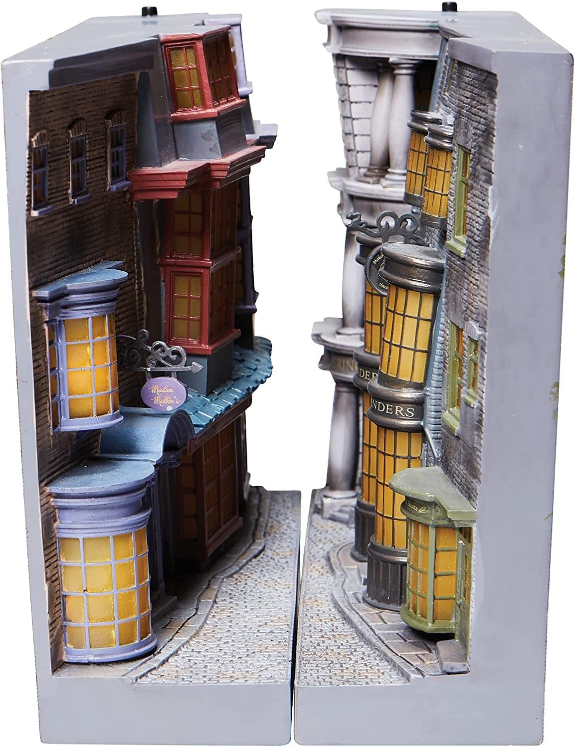 Enesco Harry Potter Diagon Alley Light Up Book Holders Bookends, 7.25 Inch, Multicolor, Resin, Model 6008334
