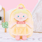 Onetoo First Baby Doll Plush Rag Doll Soft Baby Doll For Girls Sleeping Cuddle Buddy Doll Wear Yellow Dress 9.5''