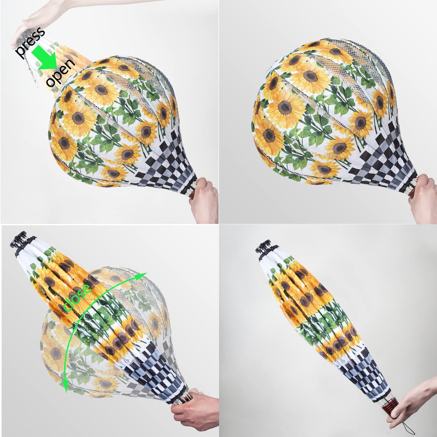 Giant Sunflower Hot Air Balloon Garden Wind Spinners Large Pinwheels Whirligigs Windmill Toys for Kids Yard Decor Lawn Decoratio