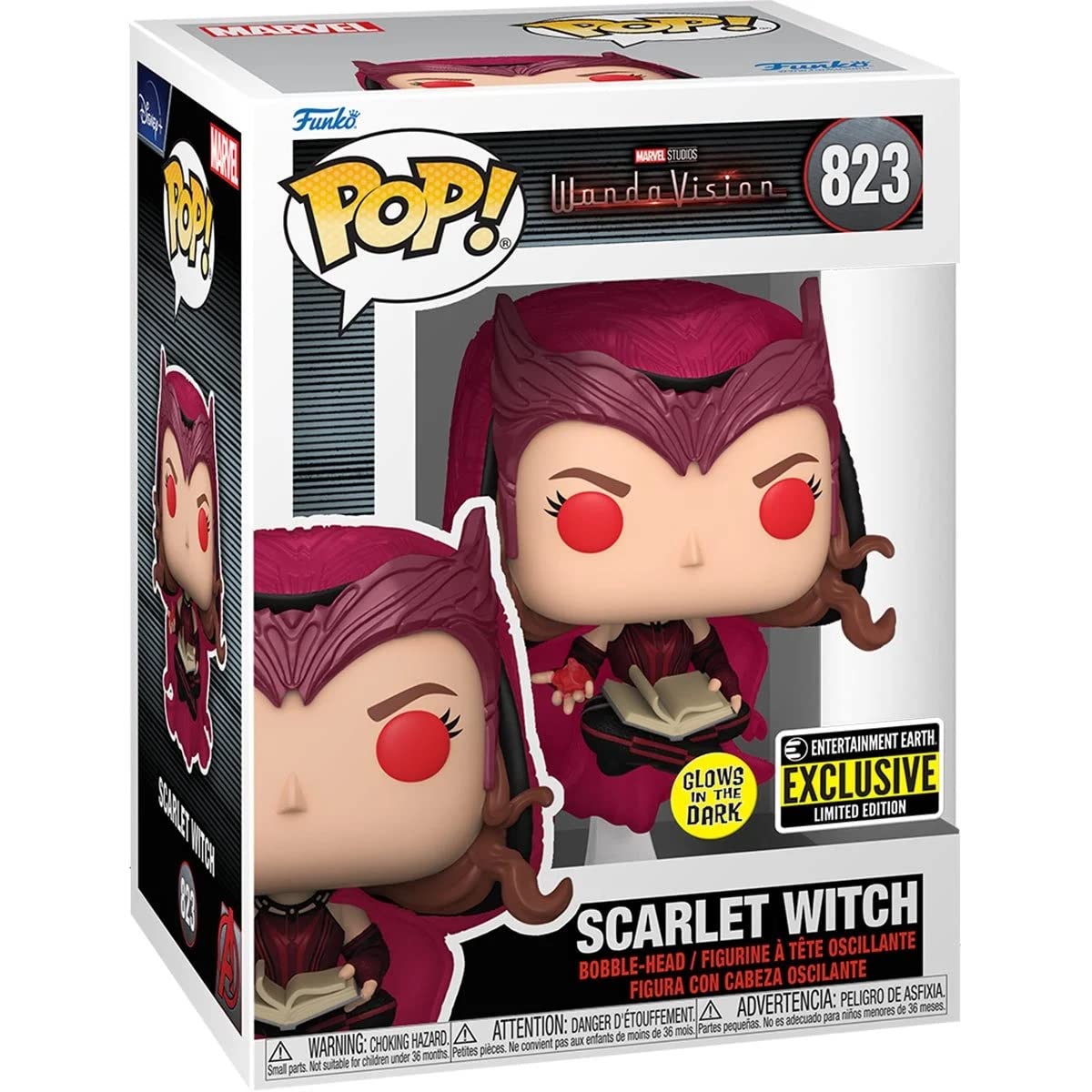 POP Marvel: WandaVision - The Scarlet Witch Glow-in-The-Dark limited availability Funko Vinyl Figure (Bundled with Compatible Box Protector Case)  Multicolored  3.75 inches