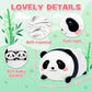 YIIQUWEN Panda Plush, Stuffed Animal Set with 4 Baby Pandas, Soft Stuffed Toy Pillow, Cute Birthday for Kids Boys Girls