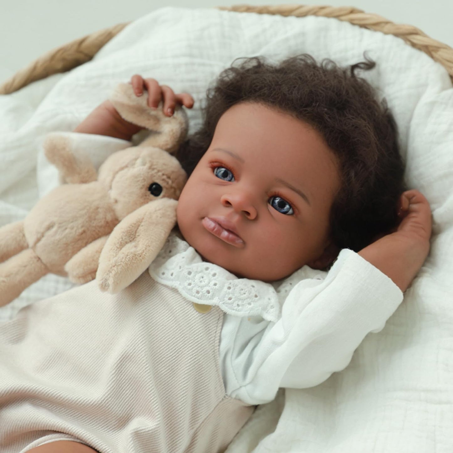 Wooroy Lifelike Reborn Baby Dolls Black - 20-Inch Realistic African American Newborn Baby Doll, Real Life Baby Dolls,Silicone Ba