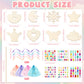 34 Pcs Make Your Own Princess Wand Kit 16 Unfinished Star Butterfly Crown Moon Fairy Wood Stick 6 Gem Stickers 4 Satin Ribbons 8