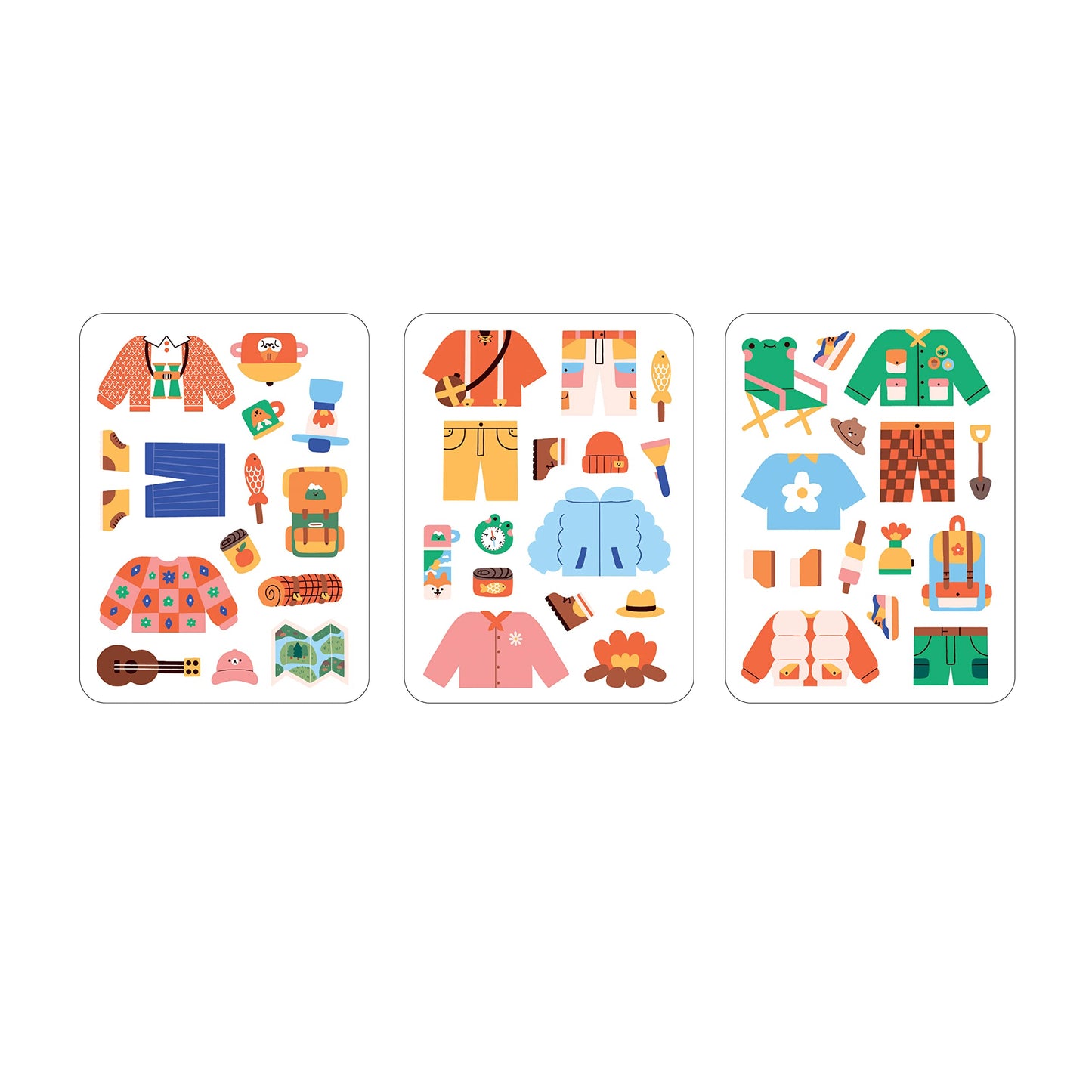 Mudpuppy Happy Camper Magnetic Build-It Game – 40+ Magnets, Illustrated Scenes, 6.25x8.75 inches, Multicoloured, Ages 4+ - Model 978