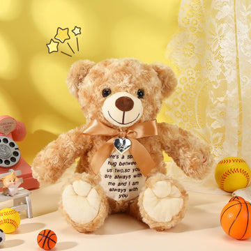 Silipull 12 Inch Bear Stuffed Animals With Voice Recorder Photo Pendant Set Cute Soft Plush Bear Messages Playback Stuffed Anima