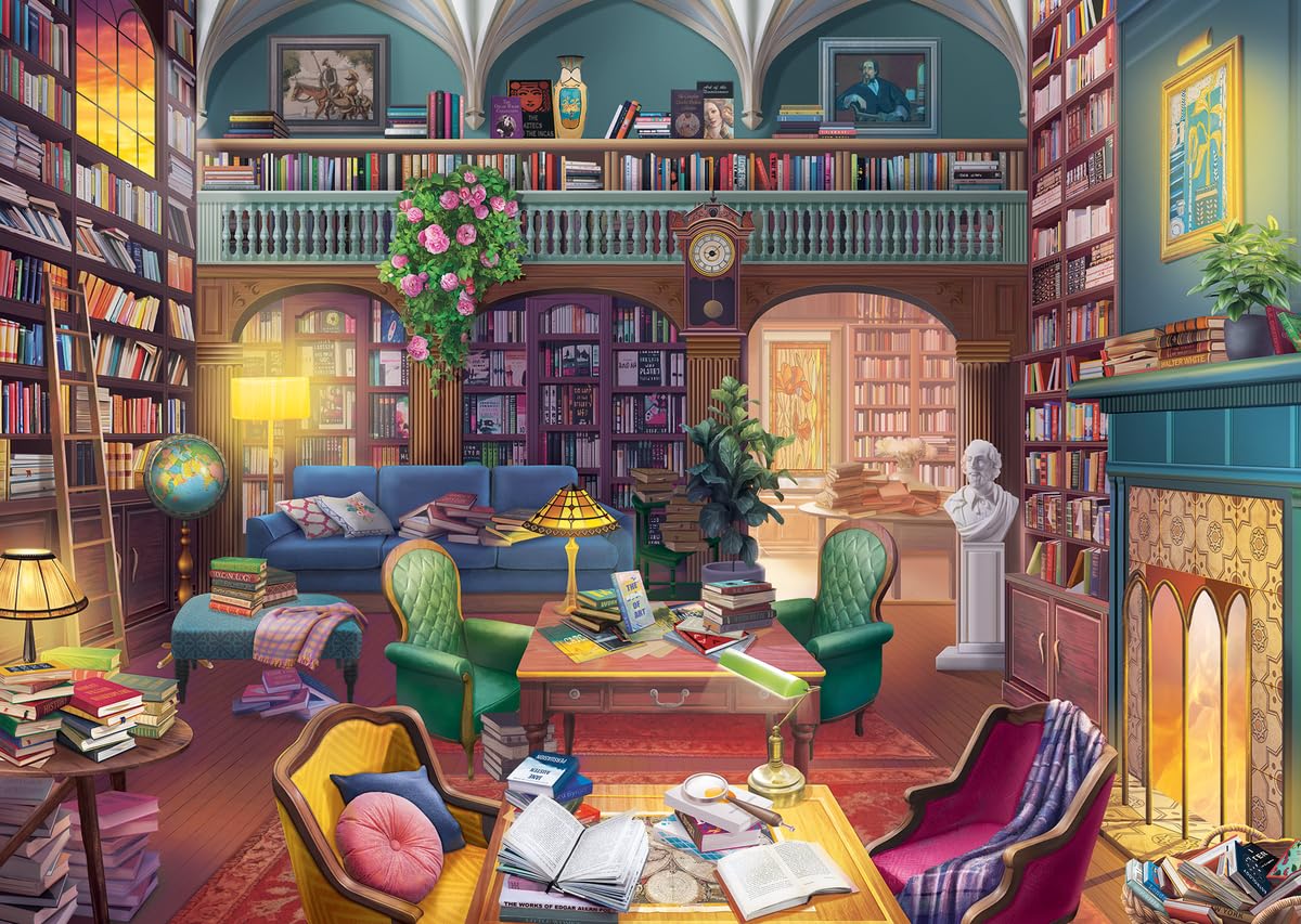 Ravensburger 500 Piece Jigsaw Puzzle - Dream Library, Multicolor, Softclick Technology, 27 x 20 in, Cardboard, Model 17459