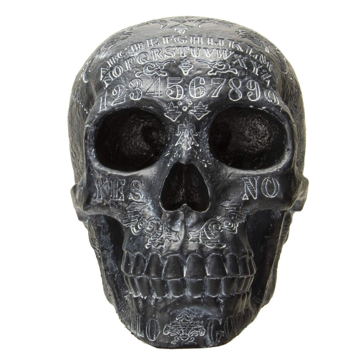 Summit Collection Black Ouija Skull Spirit Paranormal Black Magic Halloween Decorative Sculpture Collectible 8 Inch L