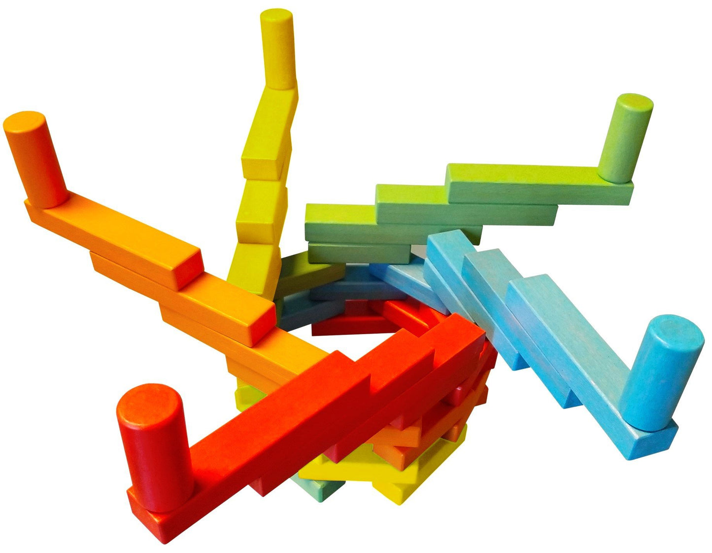 Wooden Bricks 45 Magnetic Building blocks, magnetic building set consisting of 25 colorful wooden bricks with 2 magnets, 15 colo