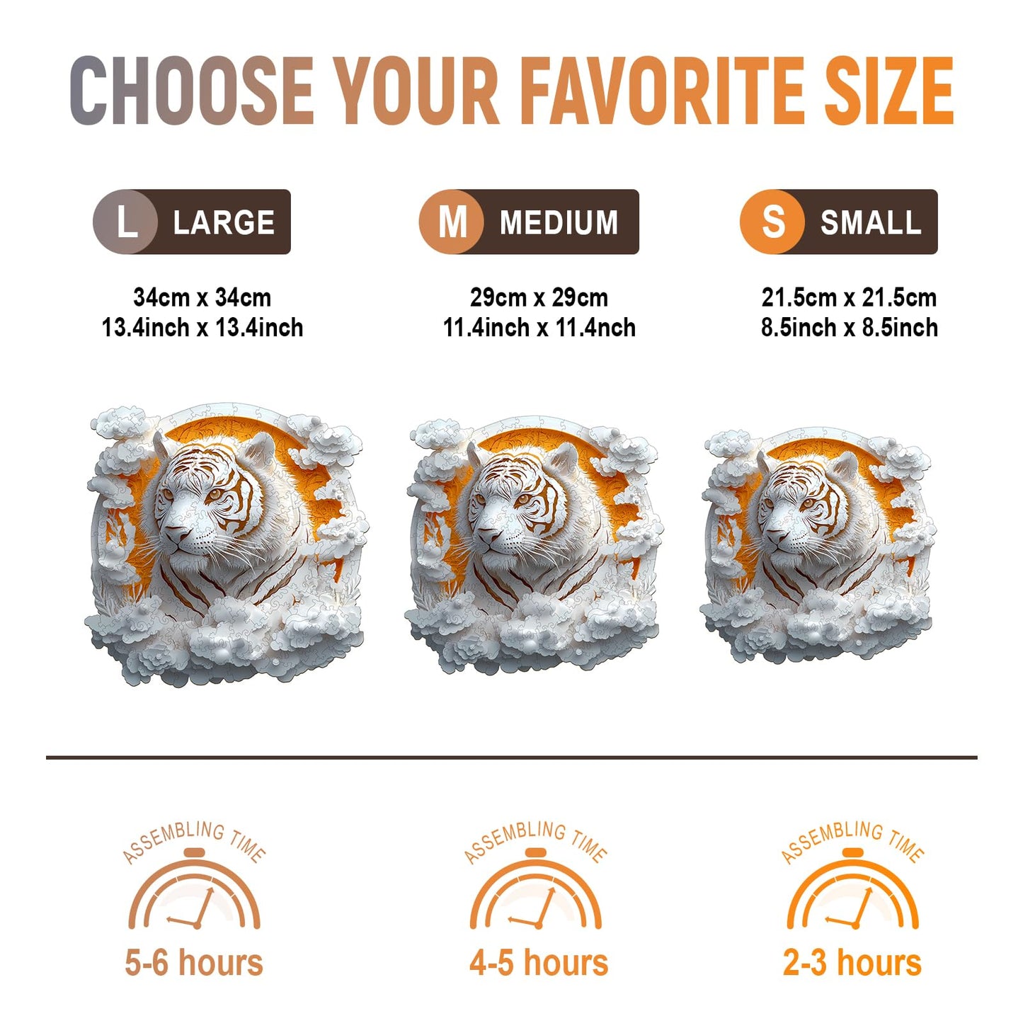 Wooden Puzzles for mature-themeds  Unique Animal Shaped Paper Tiger mature-themed Puzzle  3D Vision Wooden Jigsaw Puzzles mature-themed  Challenging Creative Gifts Family Games 8.5 * 8.5in 100pcs