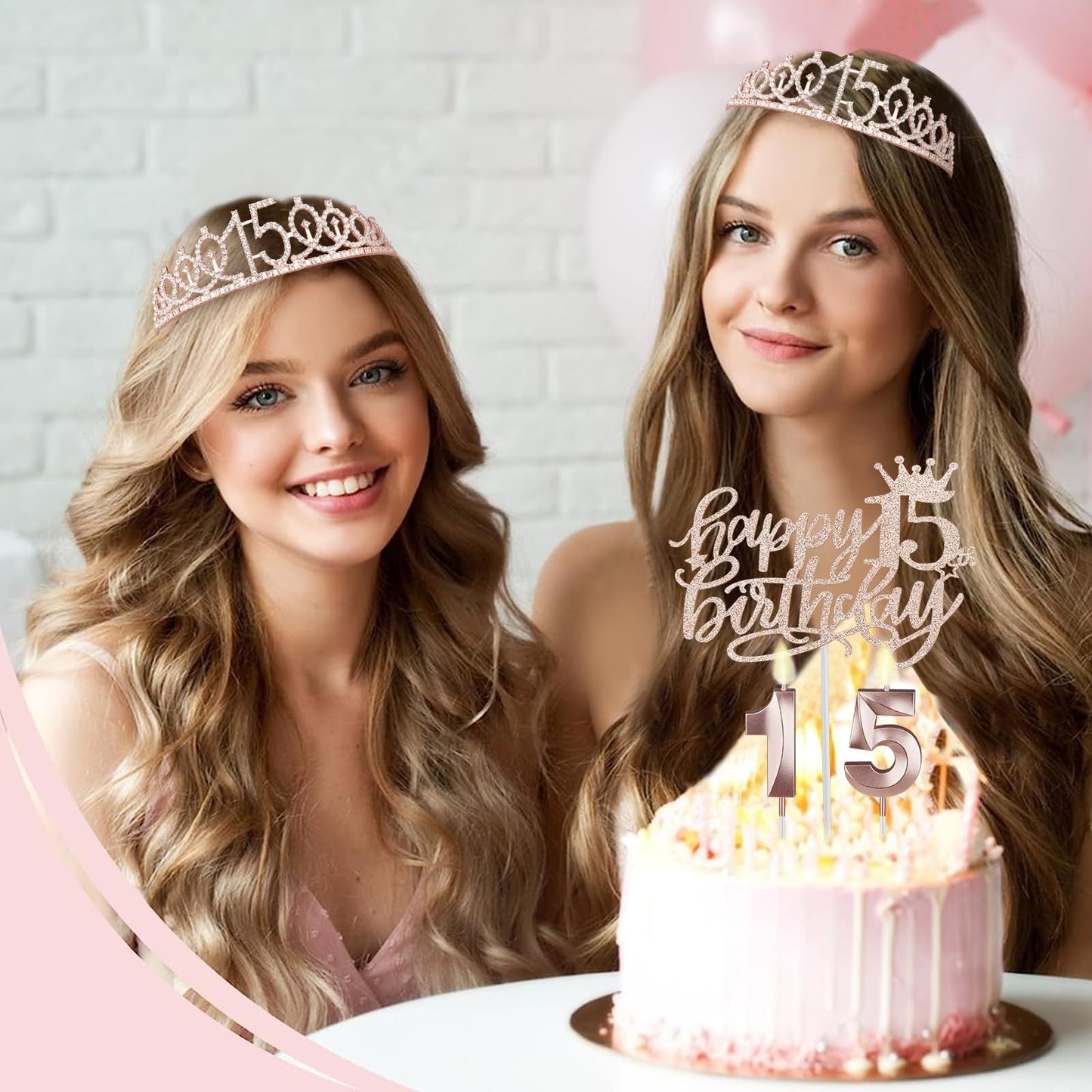 15Th Birthday Decorations For Girls,15Th Birthday Sash,Crown/Tiara,Candles,Cake Toppers.15Th Birthday Gifts For Girls,15 Birthday Decorations For Girls,15 Birthday Party Decorations