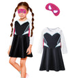 Amxjxma Ghost Girl Costume Hero Spider Halloween Dress For Girls Cosplay Outfit (5-6T)