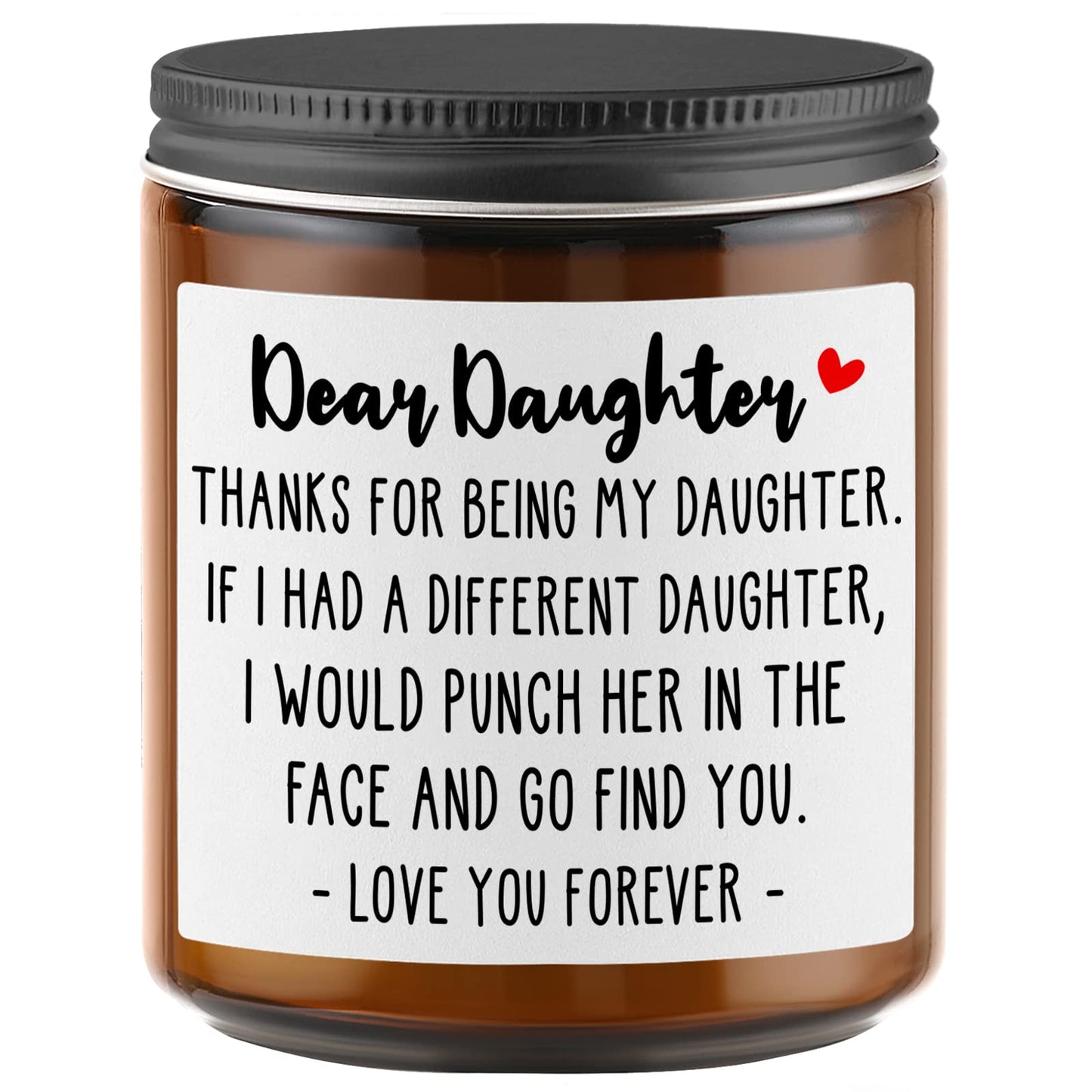 ASSIMGER Lavender & Eucalyptus Scented Candle - Funny Daughter Gift for Birthday, Christmas, Graduation, Mothers Day & Wedding