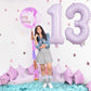Number Balloons 13 Pastel Purple, 40 Inch Lavender Mylar Foil Number 1 & 3 Balloons For Girls 13Th Birthday Balloons, Large Ligh