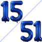 Goer Number 15 Balloons For 15Th Birthday Sweet 15 Party Decorations,42 Inch Jumbo Foil Helium 51 Balloons For 51St Birthday Party Decoration (Blue)