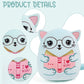 SEAOPOP Cute Cat Stuffed Animal: 8 Inch Blue Cat Book Lover Gifts Soft Reading Buddies Plush Toy  Plushie Pillow Gifts for Kids Girls Boys  Bookworm Classroom Decor