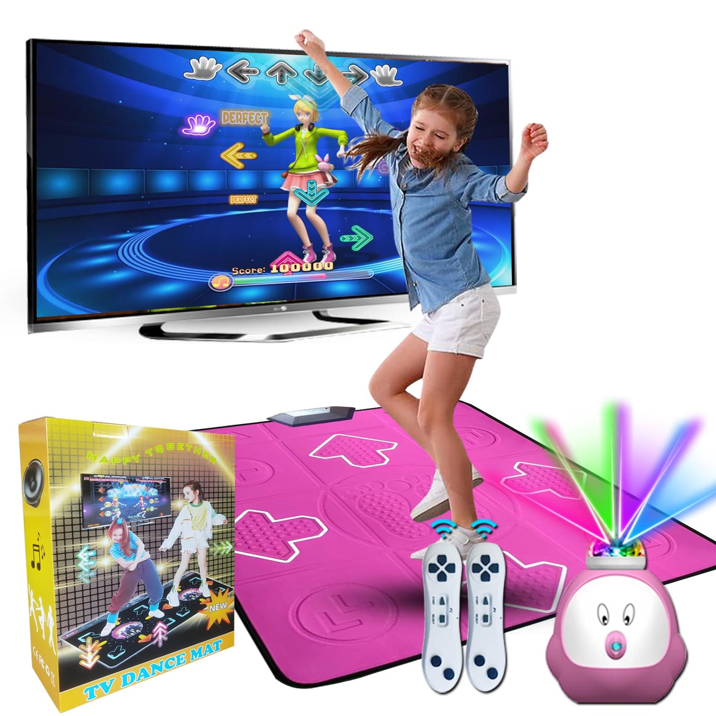 Yrprsodf Dance Mat For Kids And Adults, Musical Dancing Mats For Girls With Camera Ar Game, Kids Dance Mat Game For Tv,Christmas Birthday Gifts For Girls & Boys,P-Ink