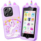 Kids Smart Phone for Girls, 4.0'' Touchscreen Learning Music Puzzle-games Toddler Phone for Kids Ages 3-9, Dual Camera,Built-in 