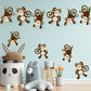 Qunclay Monkey Cutouts Jungle Party Decorations Monkeys Birthday Party Supplies Paper Safari Hanging Wall Decor Animal Print Sup
