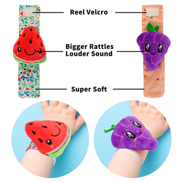 Baby Wrist Rattles Sock Toys - Newborn Baby Sock Toys Over 0 Years Old, 8Pcs Soft Foot Finder And Wrist Rattle Set, Hand And Feet Rattles, Sensory Developmental Socks For Infants Girl Boy Gifts