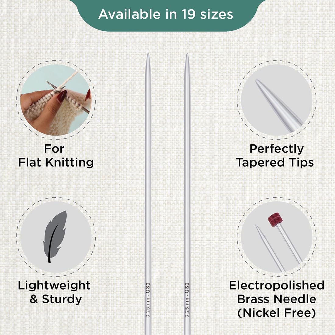 KnitPro Nova Single Pointed Needle 12 (30cm) | US Size 3 (3.25mm)