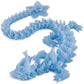 3D Printed Cherry Blossom Crystal Dragon, Articulated Movable Model - 12 Inch Decorative Fantasy Dragon for Display, Collection,