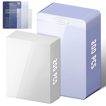 Dedc 400 Bulk Pack Card Sleeves-200 Semi Rigid Card Holder & 200 Penny Sleeves For Trading Cards, Rigid Card Sleeves And Thick C