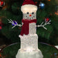 MOMENTS IN TIME 11.3H Acrylic Ice Cube Snowman - LED Lights, Water Spinning Glitter, Battery Operated