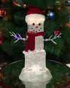 MOMENTS IN TIME 11.3H Acrylic Ice Cube Snowman - LED Lights, Water Spinning Glitter, Battery Operated