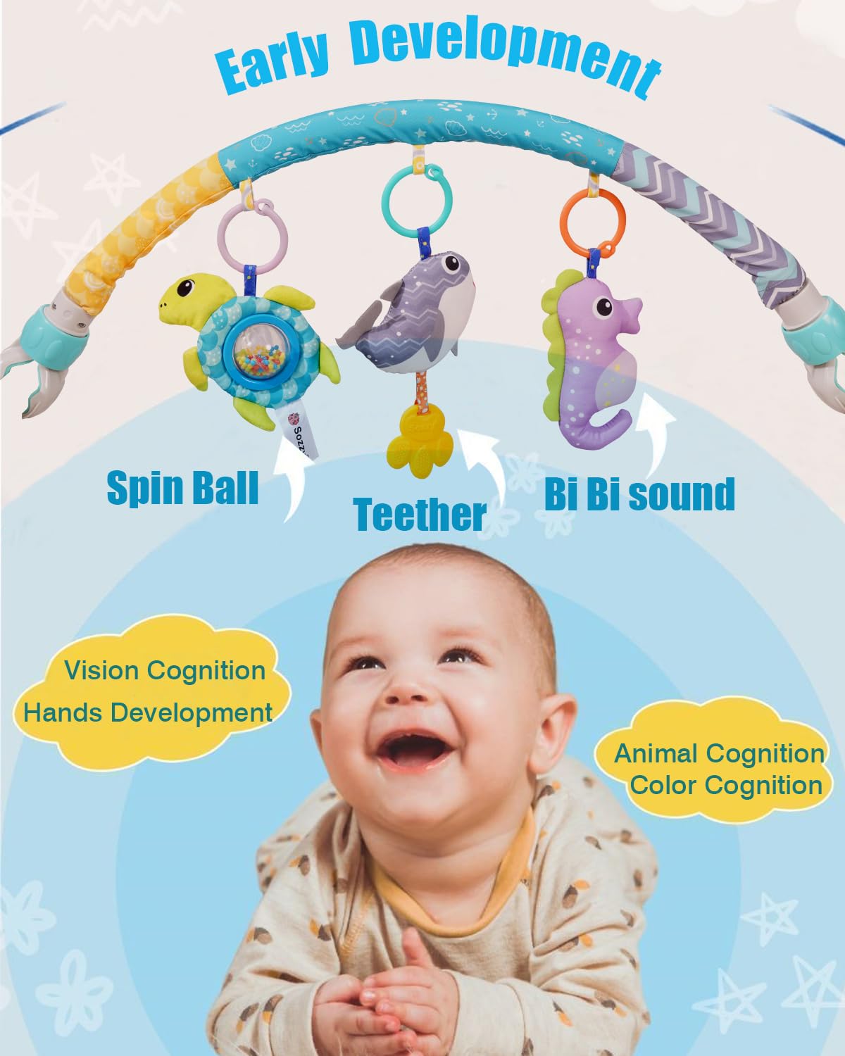 Pau1Hami1Ton Car Seat Toys, Stroller Toys,Car Seat Toys For Babies 0-6 Months,3 Month Baby Toys Fit For Crib Bed,Stroller,Car Se
