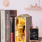 Robotime Diy Book Nook Kit Bookend Stand Bookshelf Insert Bookcase Miniature House With Sensor Light 3D Wooden Puzzle Model Buil