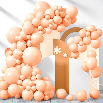 200 Pieces Pastel Orange Balloons Peach Balloons Garland Arch Kit Light Orange Balloons Different Sizes For Birthday Baby Shower