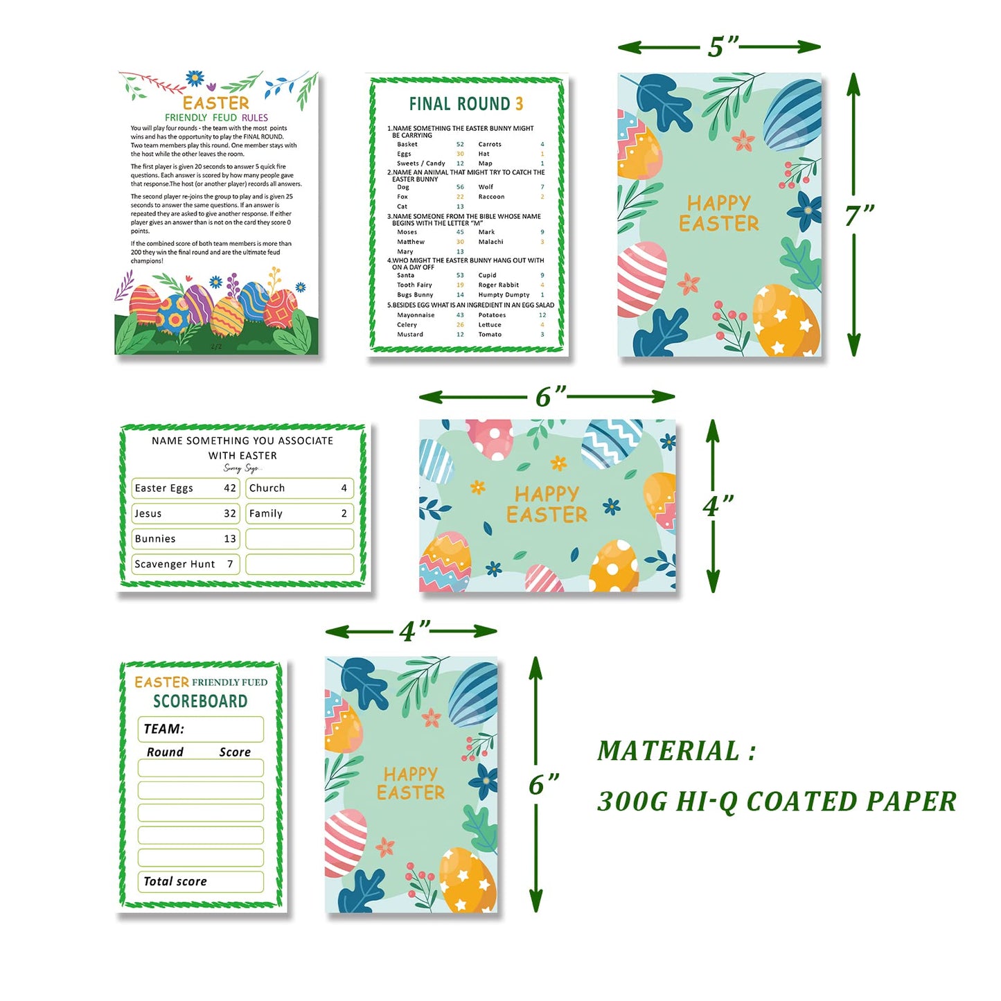 Happy Easter Day Friendly Feud Game Set, Easter Day Party Game Supplies, Easter Day Games for Adults and Teens, Feud Quiz, Famil