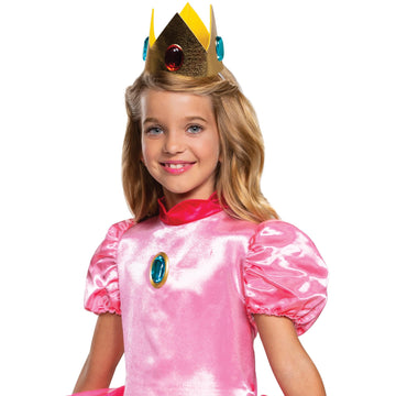 Disguise Princess Peach Costume Dress, Nintendo Super Mario Bros Deluxe Dress Up Outfit For Girls, Kids Size Small (4-6X), Pink