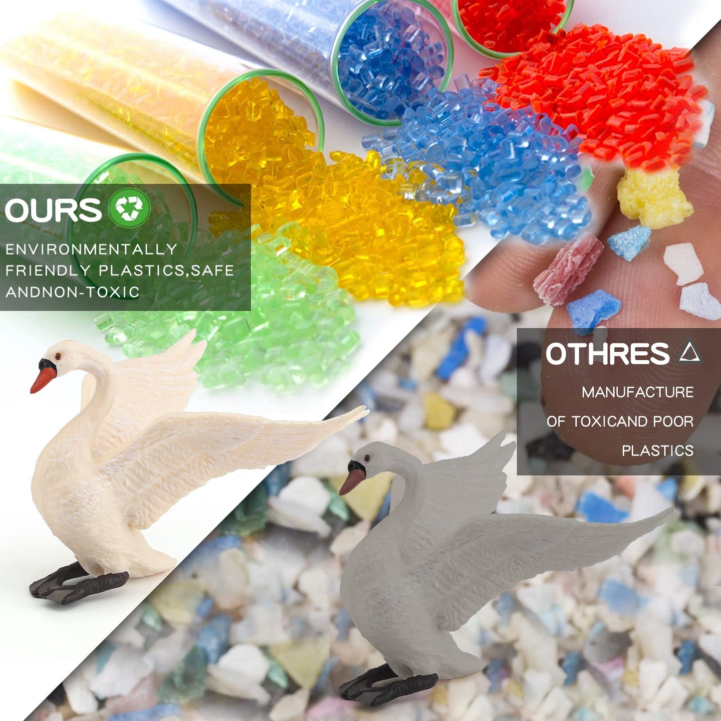 LC JoyCre Goose Swan 3.5 Inch White Swan Figurine Animal Figure for Toddlers Preschool Education Project Diorama Model for Kids