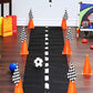 Novelty Place Racetrack Floor Table Runner - 10 Ft x 2 Ft Black Race Track Running Mat - Race Car Theme Birthday Party Decoratio